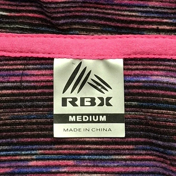 RBX Hoodie Women M Pink Purple Polyester Spandex Space Dye Full Zip Activewear - Picture 4 of 16